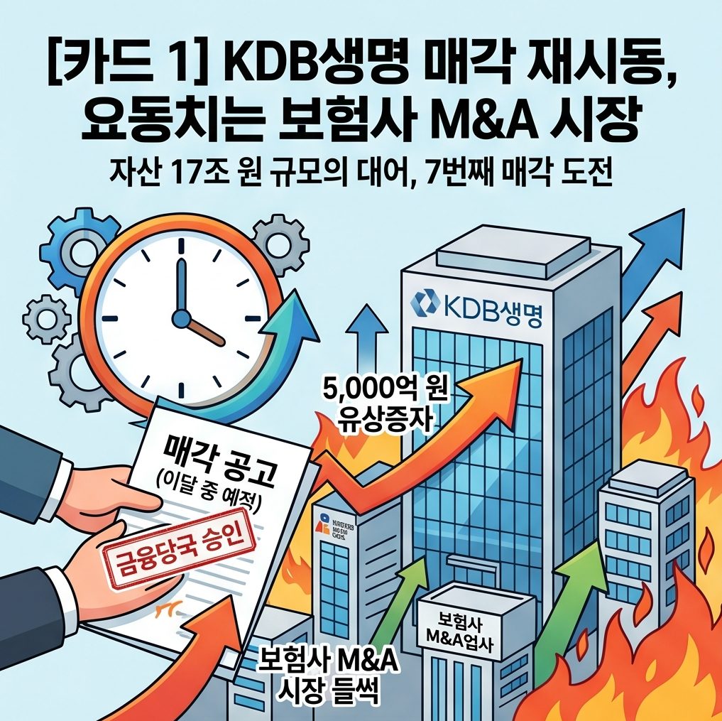 KDB생명 매각 재시동, 요동치는 보험사 M&A 시장으로 예별손해보험 및 롯데손해보험까지